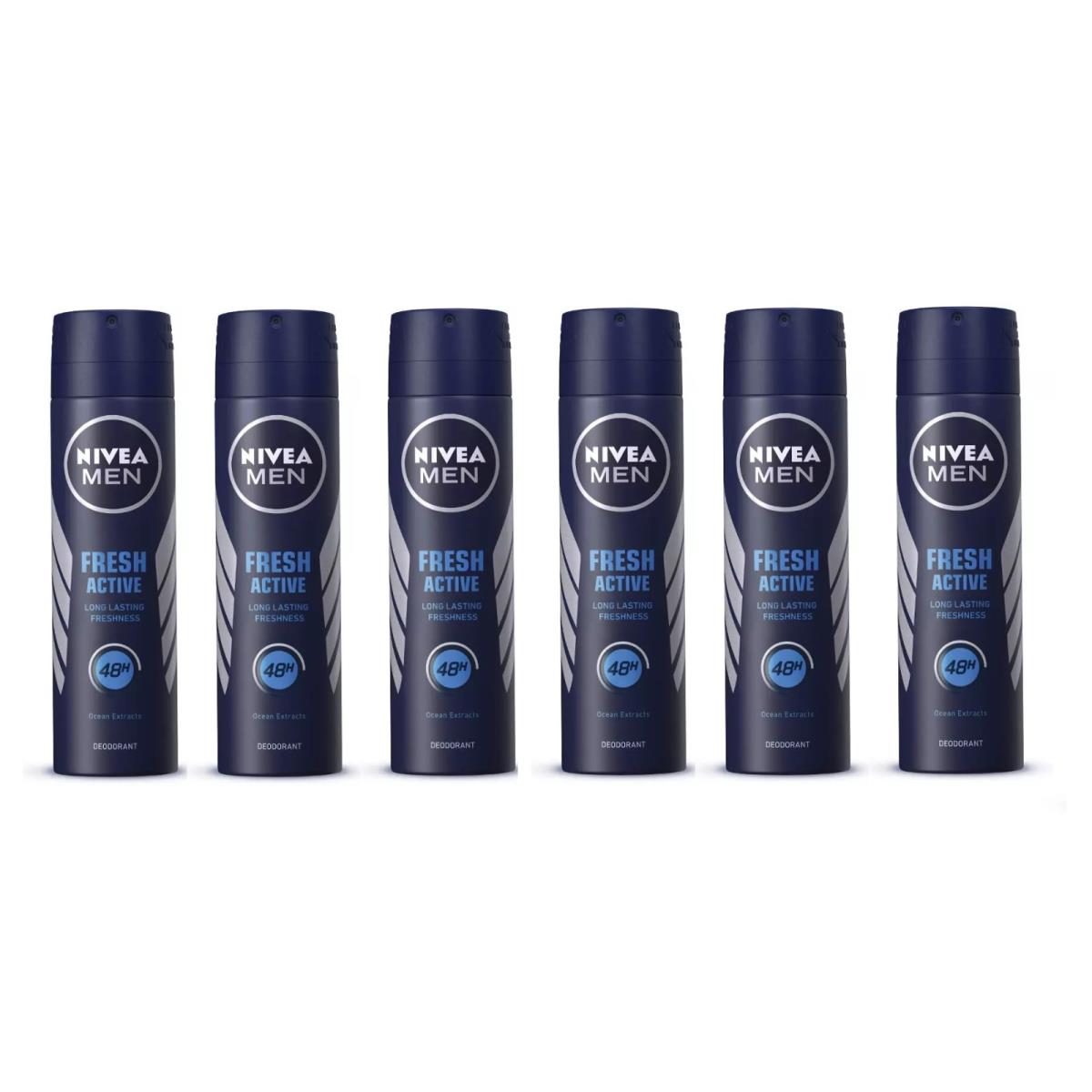 Nivea Fresh Active 48hrs Ocean Extract Deodorant For Men Pack OF 6