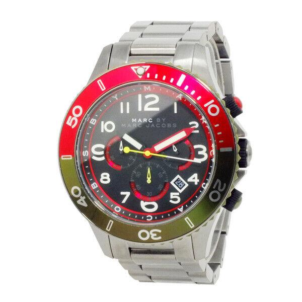 Marc Jacobs Gunmetal Smoke Rock Green+red Bezel Bracelet WATCH-MBM5056