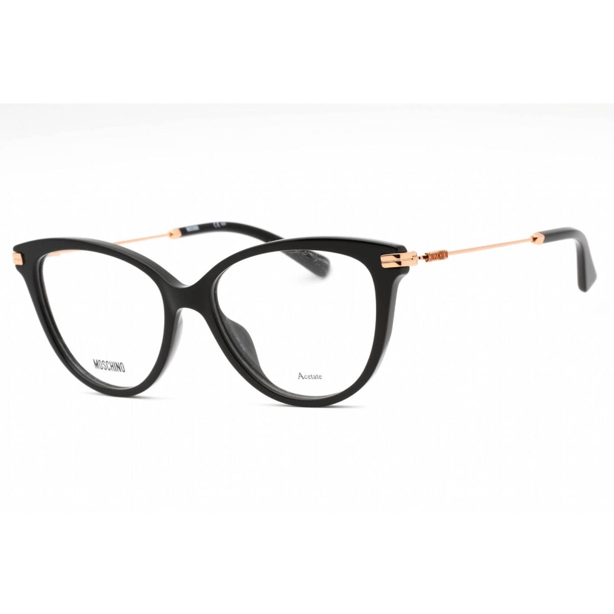 Moschino Women`s Eyeglasses Black Plastic Cat Eye Full Rim Frame MOS561 0807 00