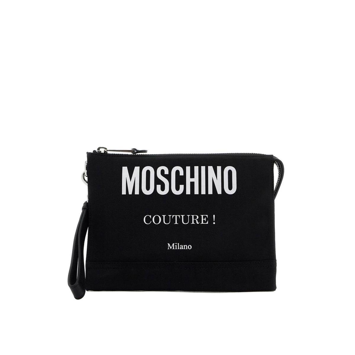 Moschino Nylon Logo Pouch with Zip