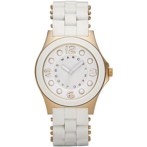 Marc Jacobs White Pelly Silicone Gold WATCH-MBM2526+BOX