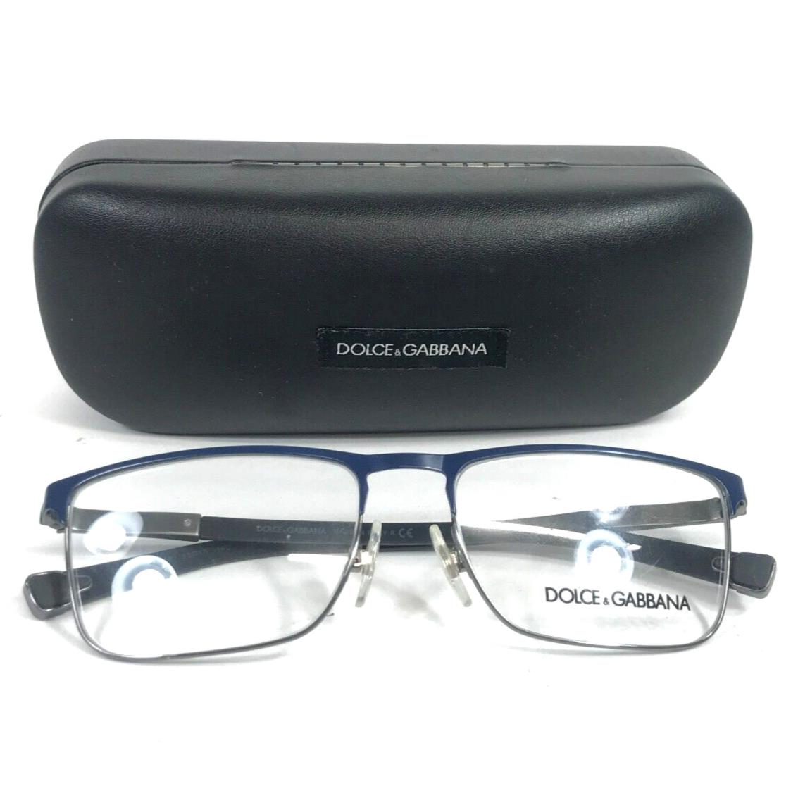 Dolce Gabbana Eyeglasses Frames DG1259 1158 Black Blue Gunmetal 55-17-140