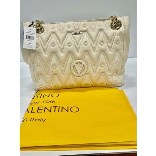 Valentino By Mario Valentino Luisa Diamond Leather Shoulder Bag Women`s White