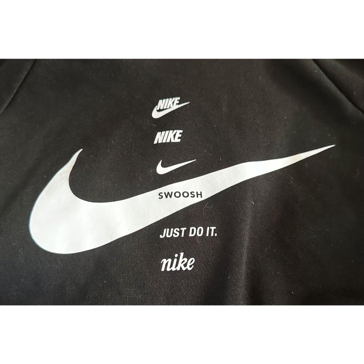 2017 Nike Oversized Hoodie Womens Sz M Black Swoosh Just do It Pullover