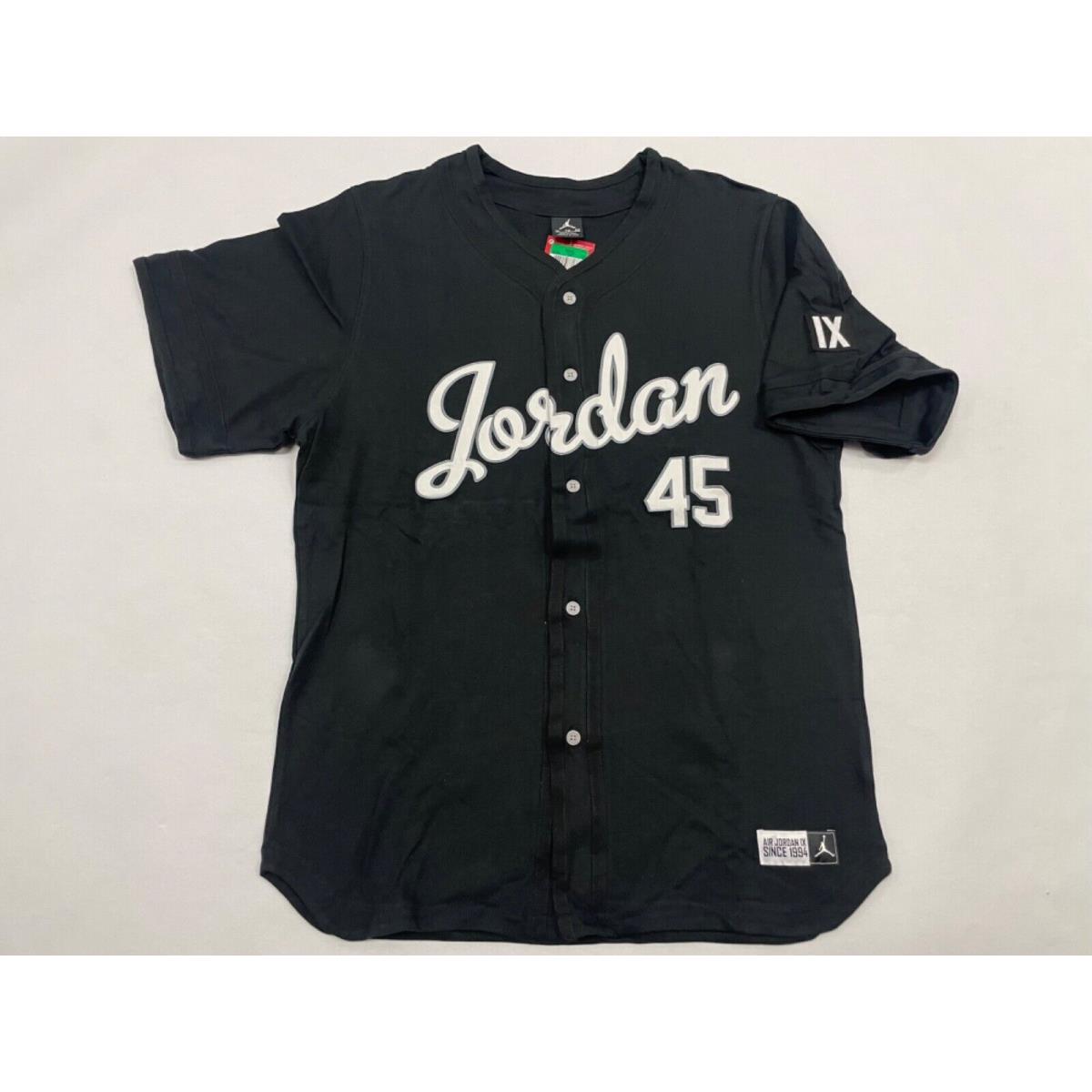 Nike Air Jordan Barons Jersey 621610 010 XL Black White Retro 9 IX Baseball 45