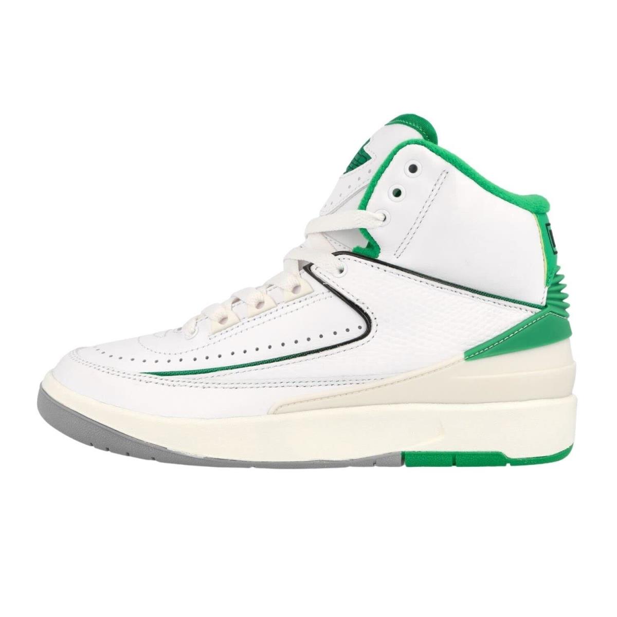 Nike Kids` Air Jordan 2 Retro Basketball Shoes White/lucky Green 6.5