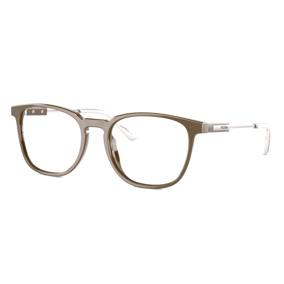 Prada Reading Glasses Vpr 19Z 11J-1O1 53-19 140 Brown Silver Frames Readers - Frame: Brown, Lens: Clear