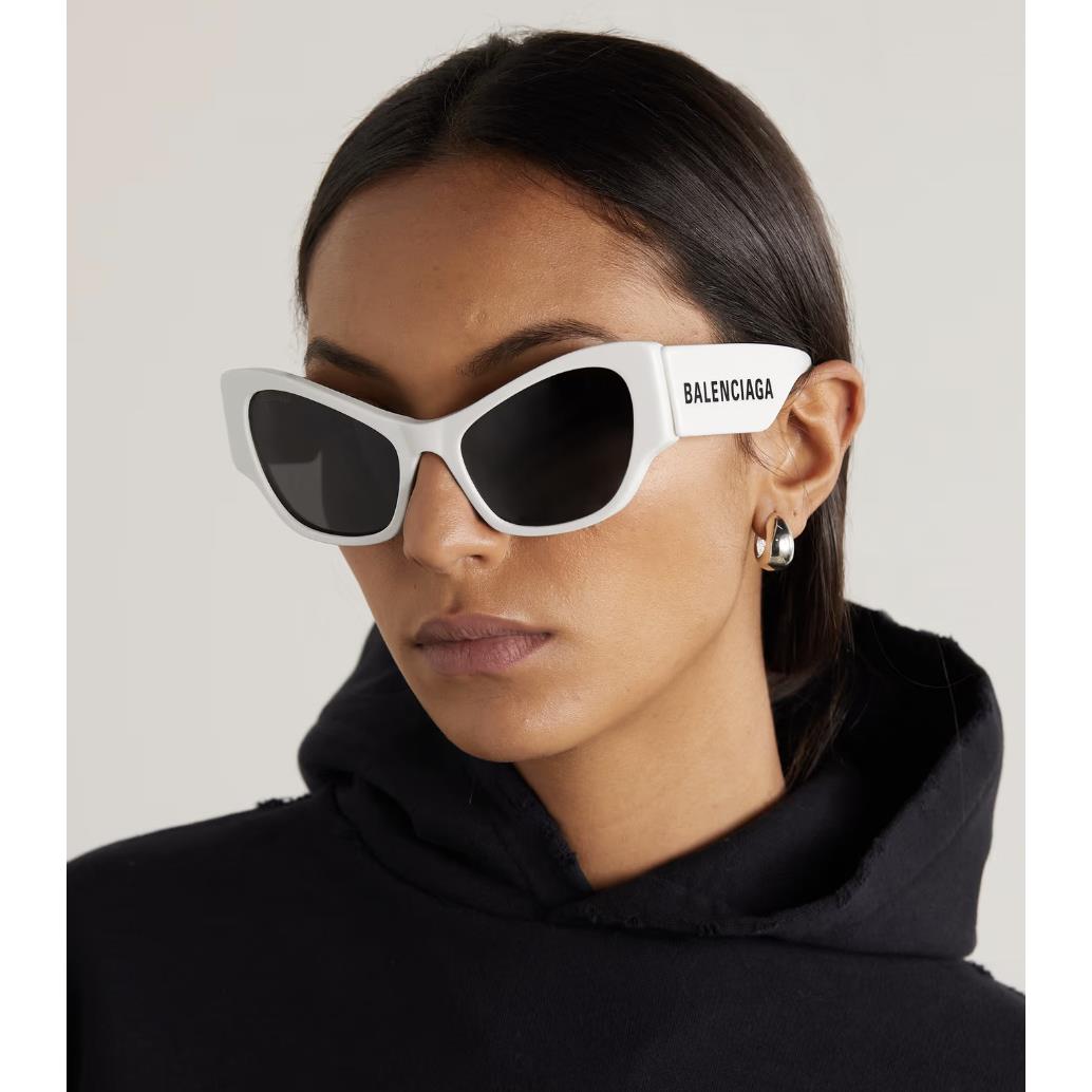 Balenciaga BB0259S-003 White White Grey Sunglasses