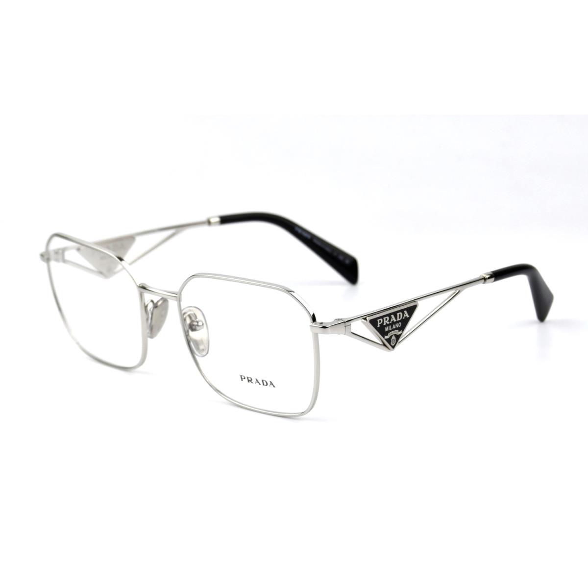 Prada Milano Eyeglasses Vpr A51 1BC-1O1 55-19 140 Large Silver Square Frames