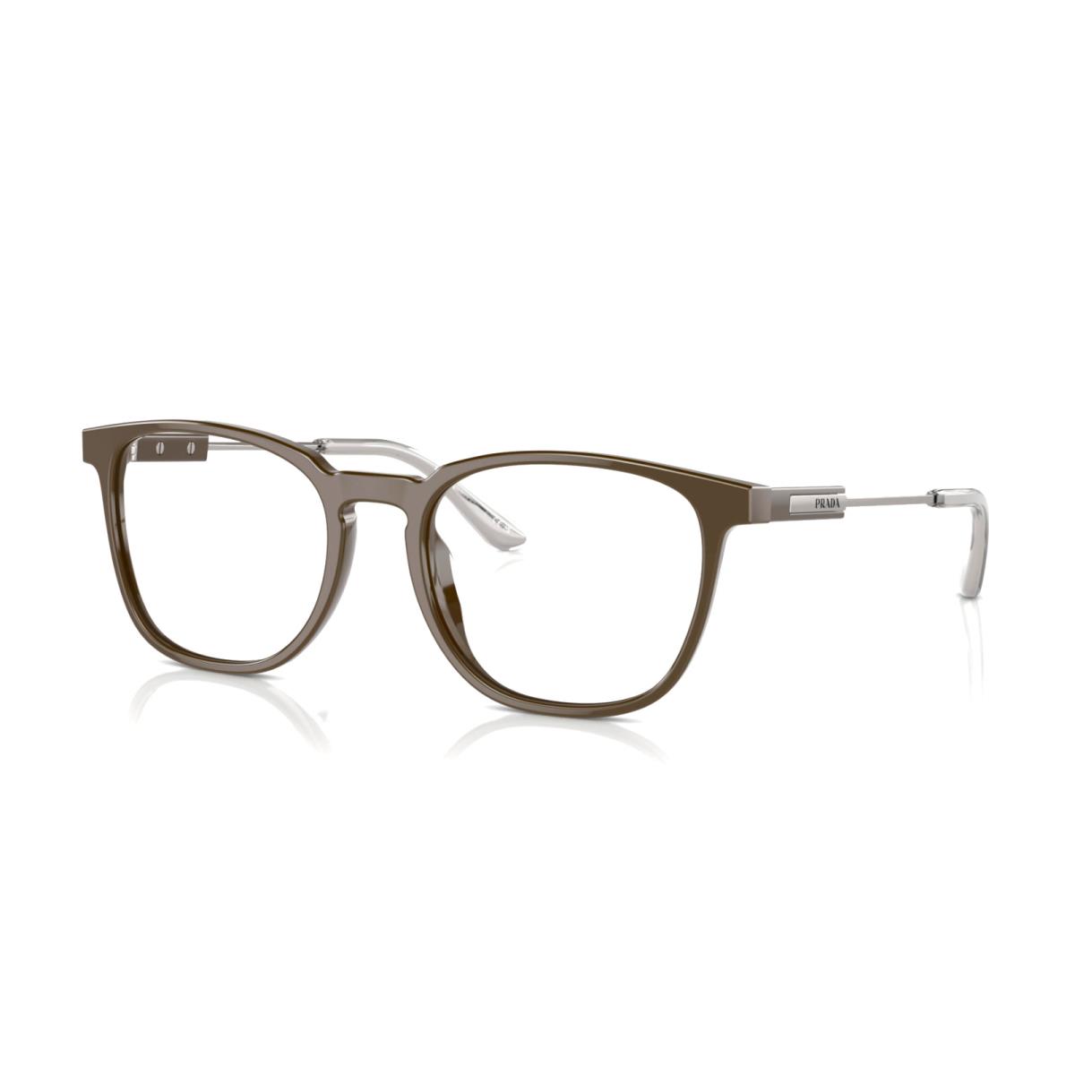 Prada Eyeglasses Vpr 19Z 11J-1O1 53-19 140 Shiny Brown Chrome Frames - Frame: Shiny Brown