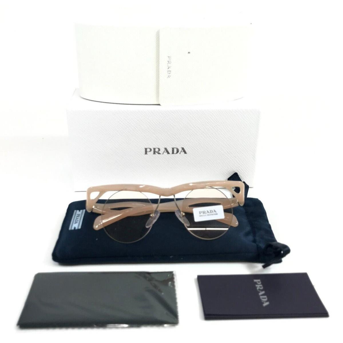 Prada Sunglasses SPRA24 12S-0B8 Opal Peach Frames w Light Brown Lenses 43-22-135