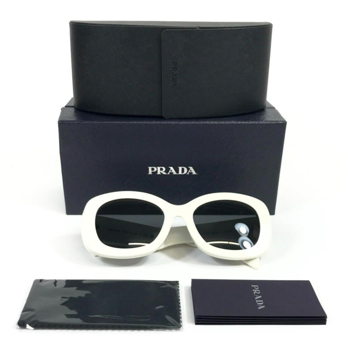 Prada Sunglasses SPRA13-F 142-5S0 Polished White Asian Fit Gray Lenses 55-21-145