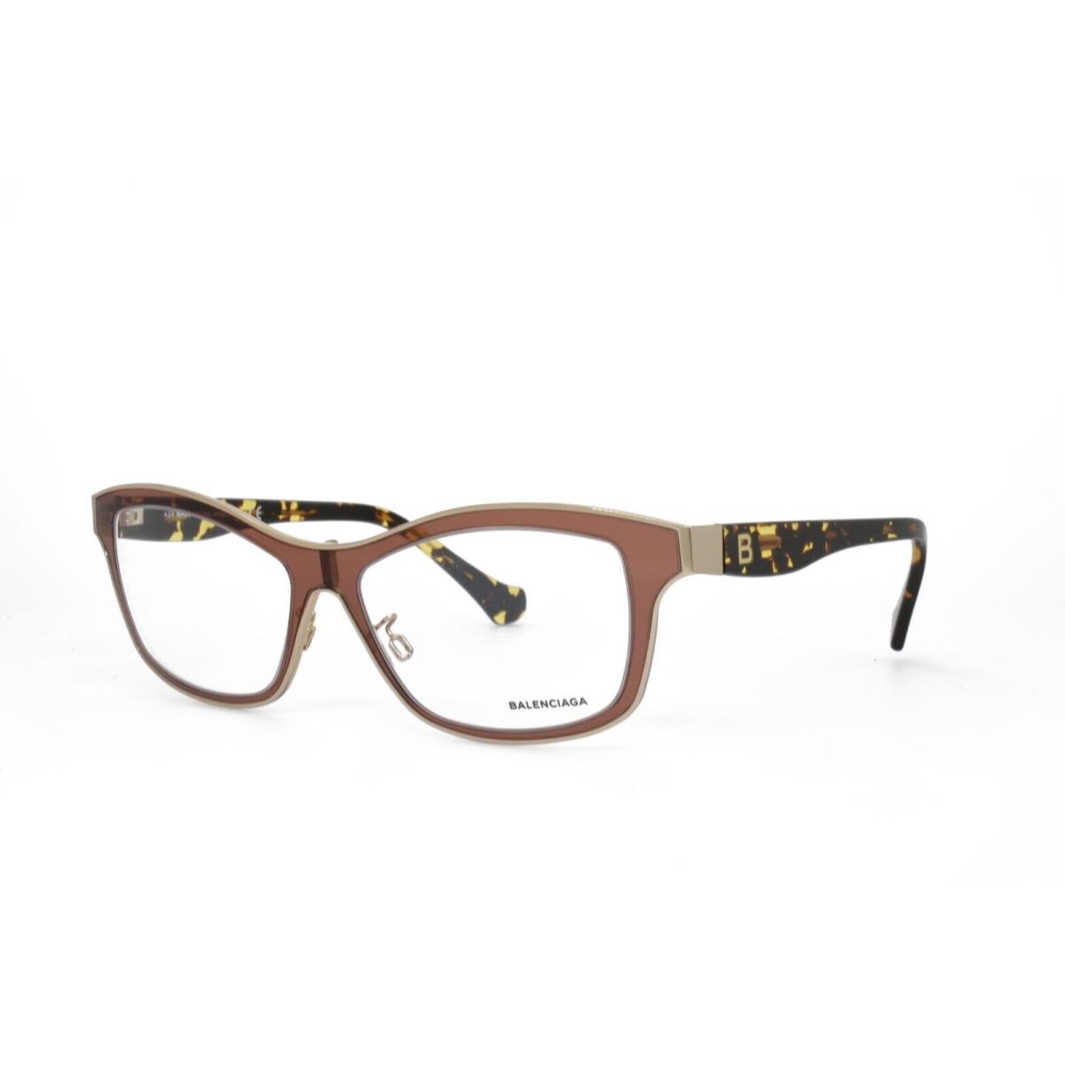 Balenciaga 5028 074 54-16-135 Brown Gold Tortoise Eyeglasses