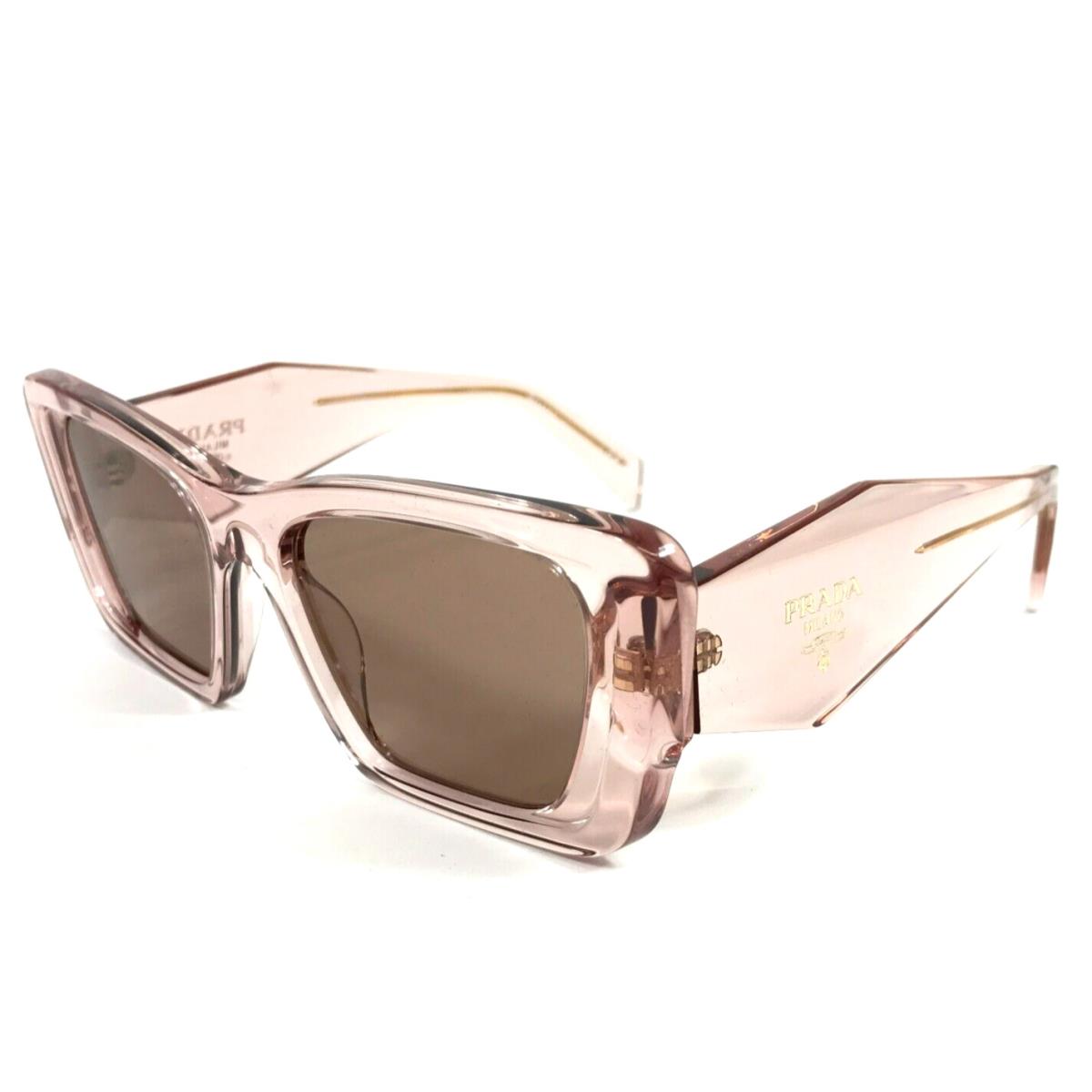 Prada Sunglasses SPR08Y 19Q-10D Transparent Peach Frames Brown Lenses 51-18-145