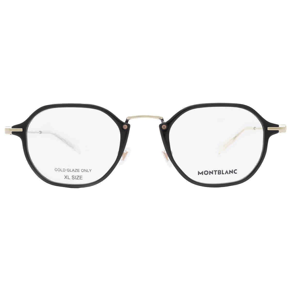 Montblanc Demo Geometric Men`s Eyeglasses MB0296O 001 50 MB0296O 001 50