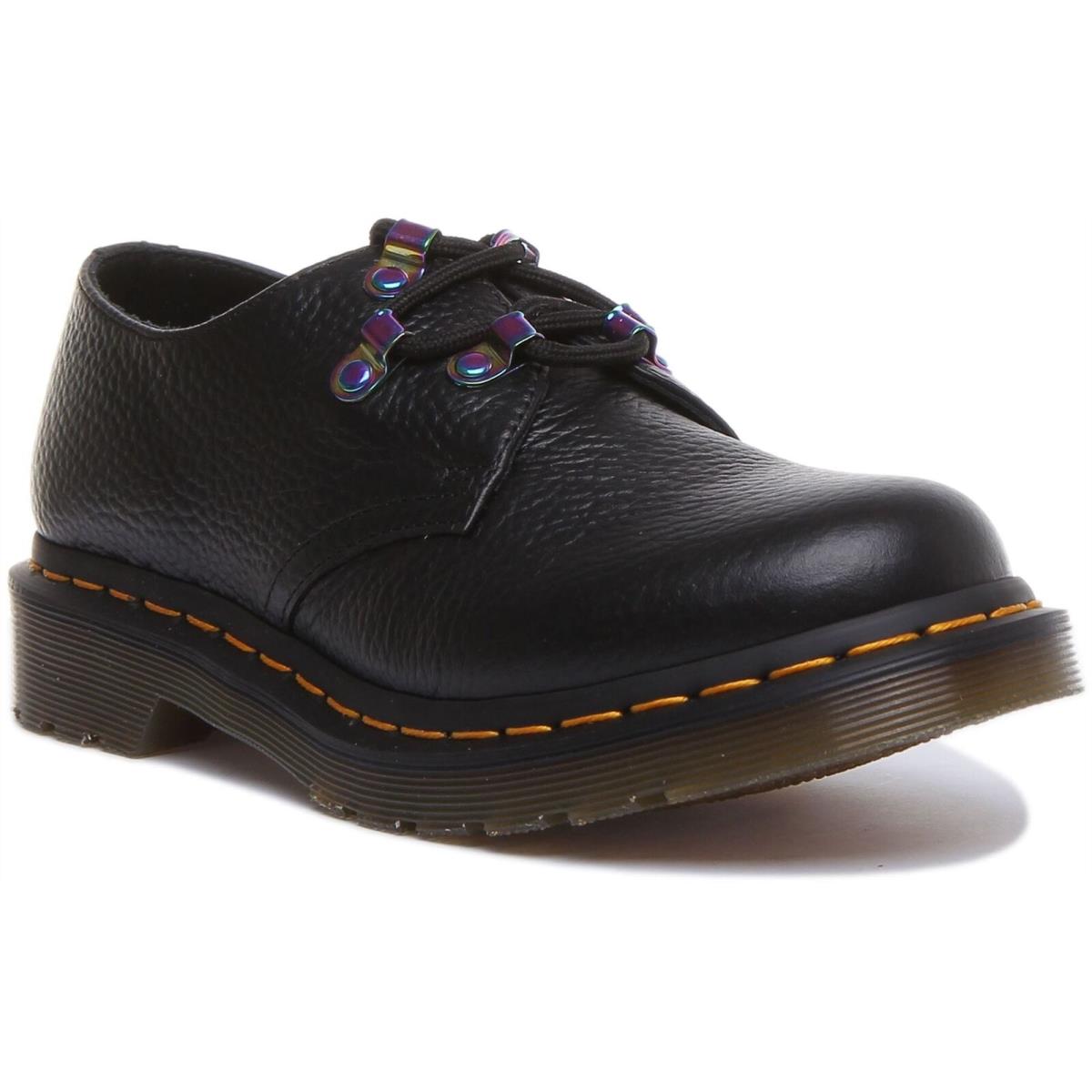 Dr Martens 1461 Milled 3 Eye Ys Shoes Womens Sneaker In Black Size US 5 - 11