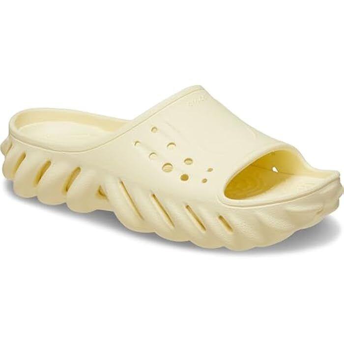 Crocs Echo 208170-76O Slide Unisex Size 7 Buttercream Open-toe Comfort Sandals