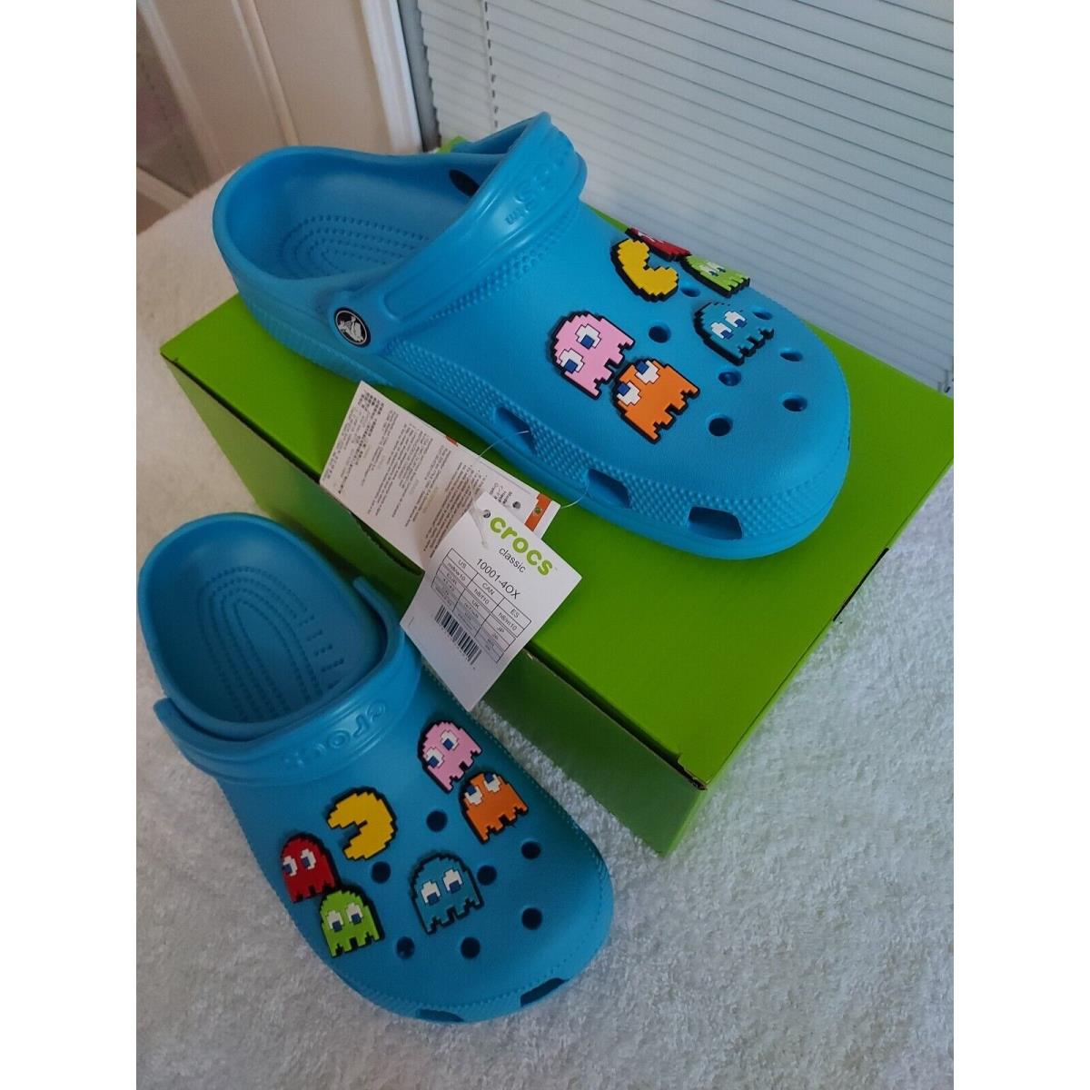 Wmns Size 10 Turquoise Pacman Crocs