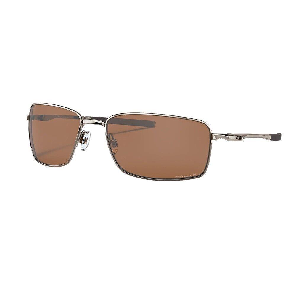 Oakley Square Wire Men`s Sunglasses Tungsten with Prizm Tungsten Polarized - Frame: Silver, Lens: Brown