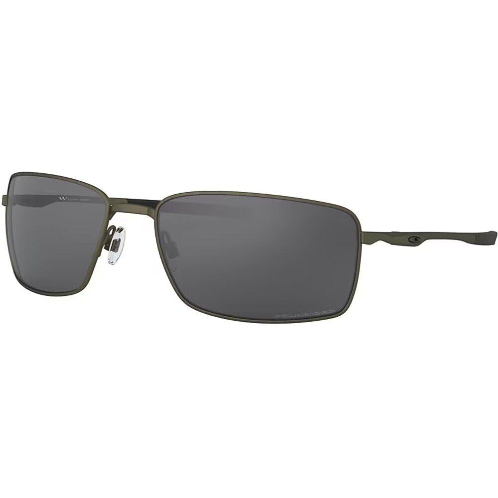 Oakley Square Wire Men`s Sunglasses Carbon with Grey Polarized - Frame: Black, Lens: Gray