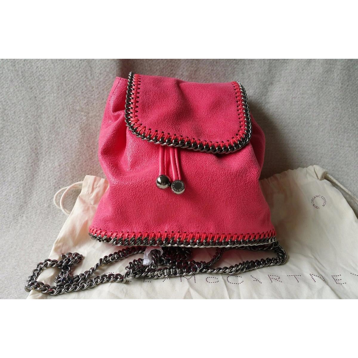 Stella Mccartney Shaggy Deer Mini Falabella Backpack Rucksack Pink Fluo