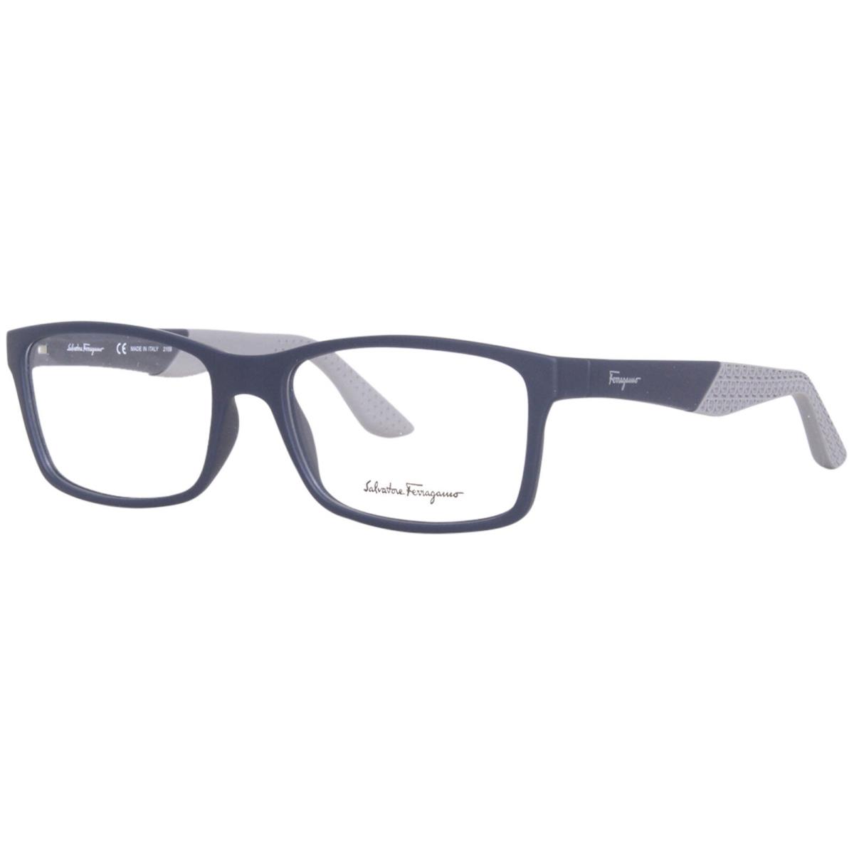 Salvatore Ferragamo SF2908 401 Eyeglasses Frame Men`s Matte Blue Full Rim 56mm