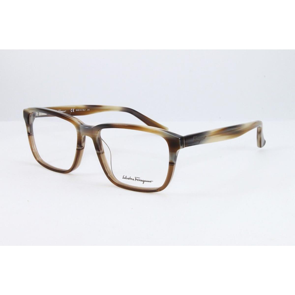 Salvatore Ferragamo Men`s Eyeglasses Square Frame SF2738-217 Brown Horn 54mm