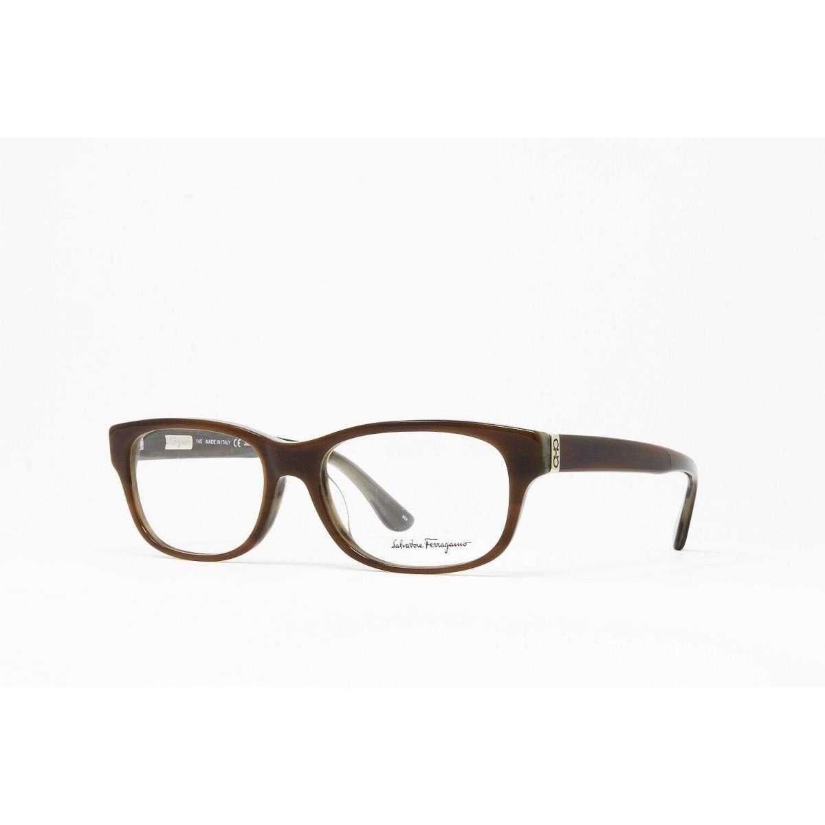 Salvatore Ferragamo Unisex Eyeglasses SF2645-217 Brown Horn Frames 53mm