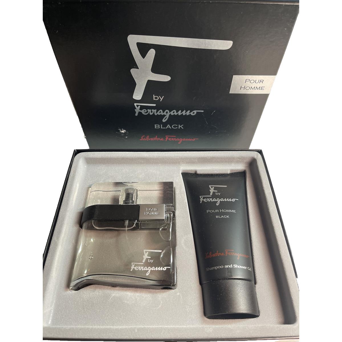 Salvatore Ferragamo Black Men`s Fragrance Pour Homee 2 Piece Set