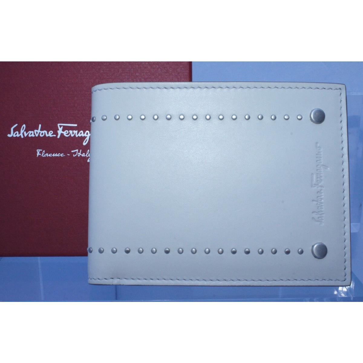 Salvatore Ferragamo Men`s Wallet Credit Card CC Holder White