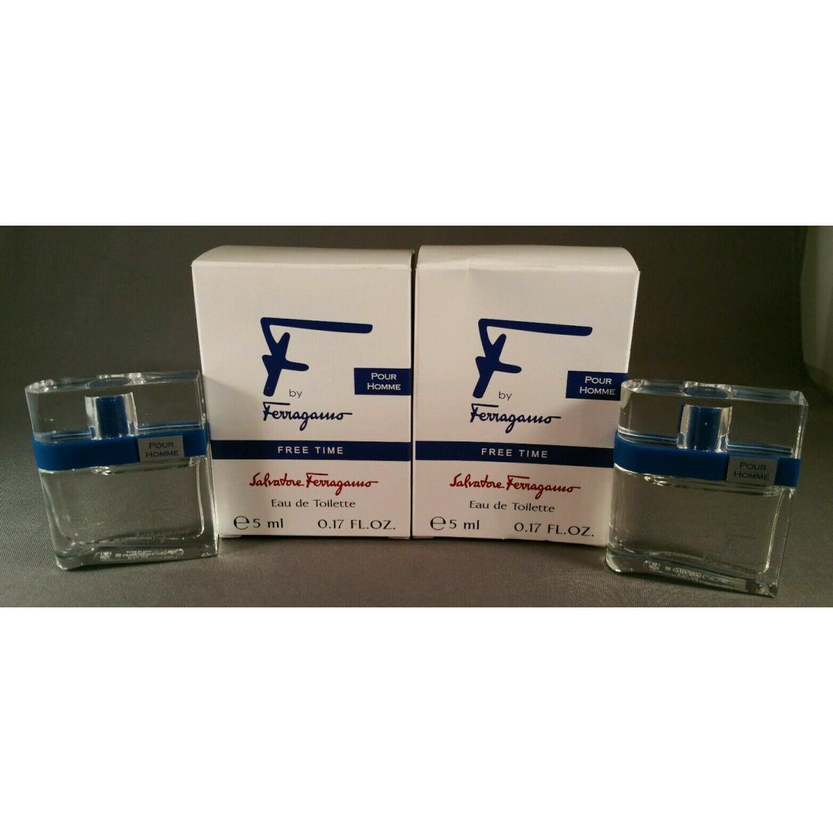 2x F by Salvatore Ferragamo Free Time Pour Homme 0.17oz Edt