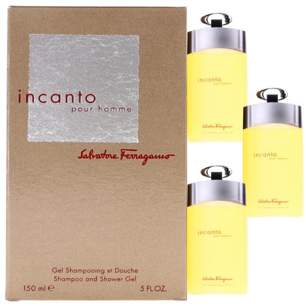 Salvatore Ferragamo Incanto Pour Homme By SF For Men Combo Pack: Shampoo and SG 15oz 3x5oz