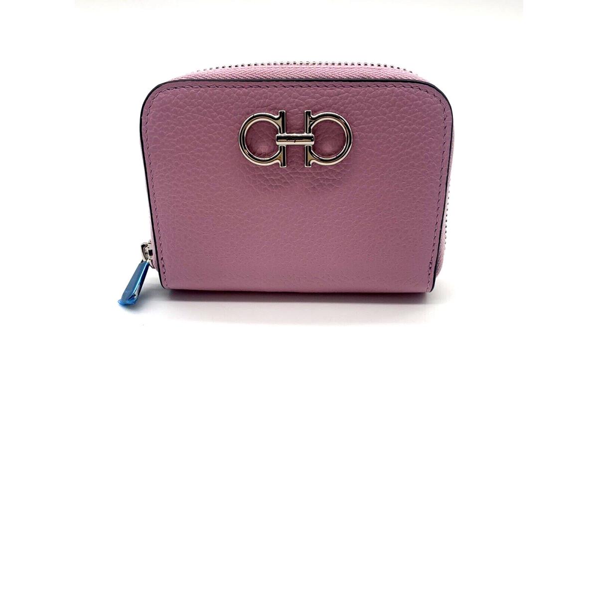 Ferragamo Double Gancio Leather Zip Wallet