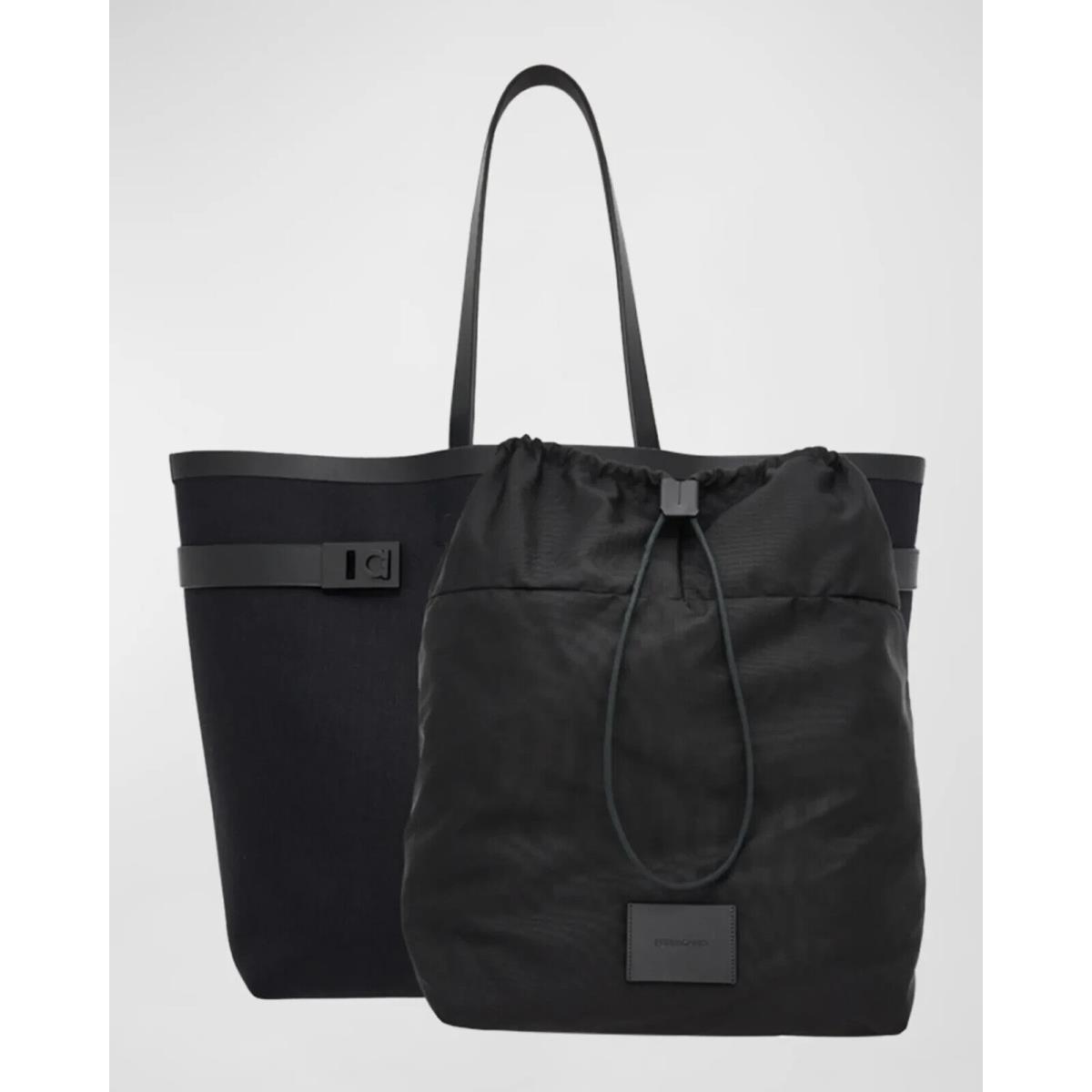 Ferragamo Men`s Gancini Large Canvas Tote Bag