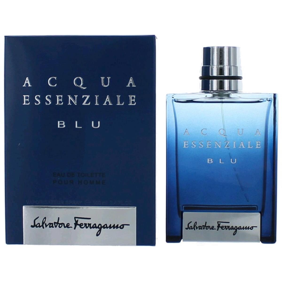 Salvatore Ferragamo Men`s Eau De Toilette Spray Acqua Essenziale Blu 3.4 oz