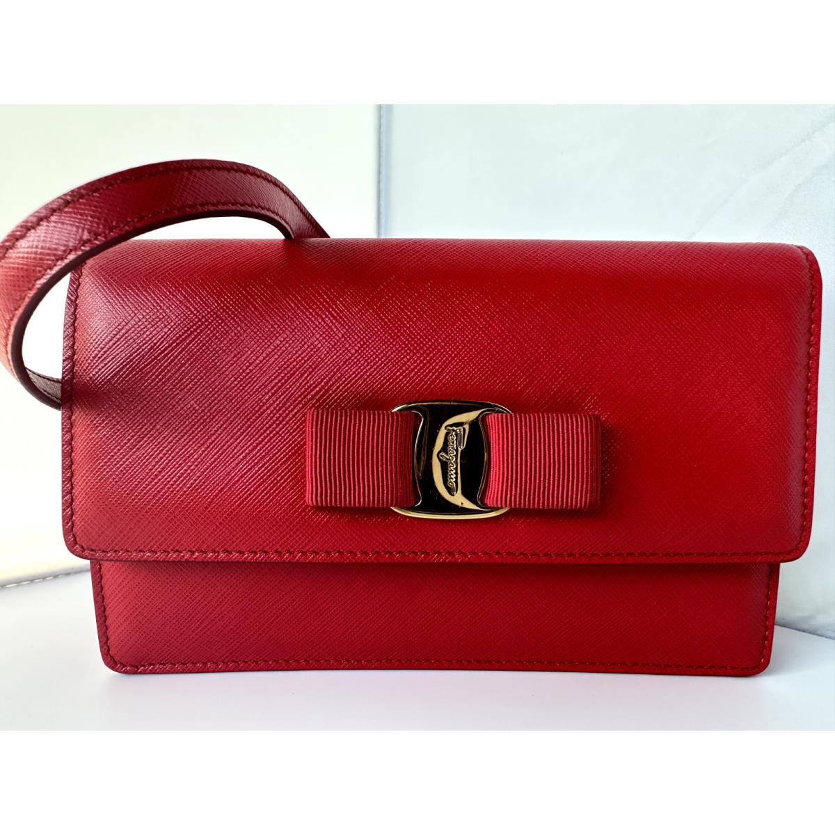 Salvatore Ferragamo Ginny Bag Red Clutch Crossbody