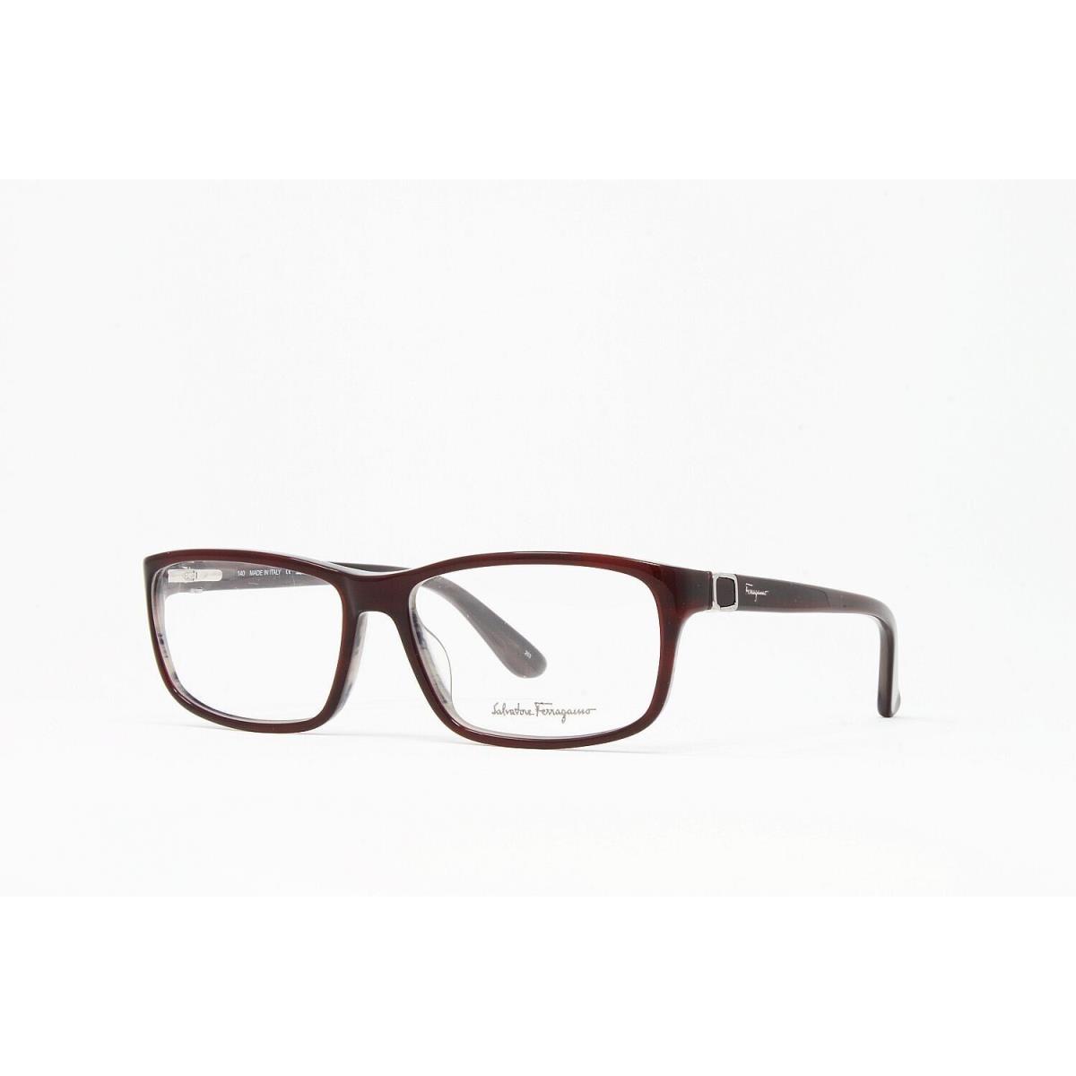 Salvatore Ferragamo Men`s Eyeglasses SF2608 610 Burgundy Horn 55mm Demo Lens