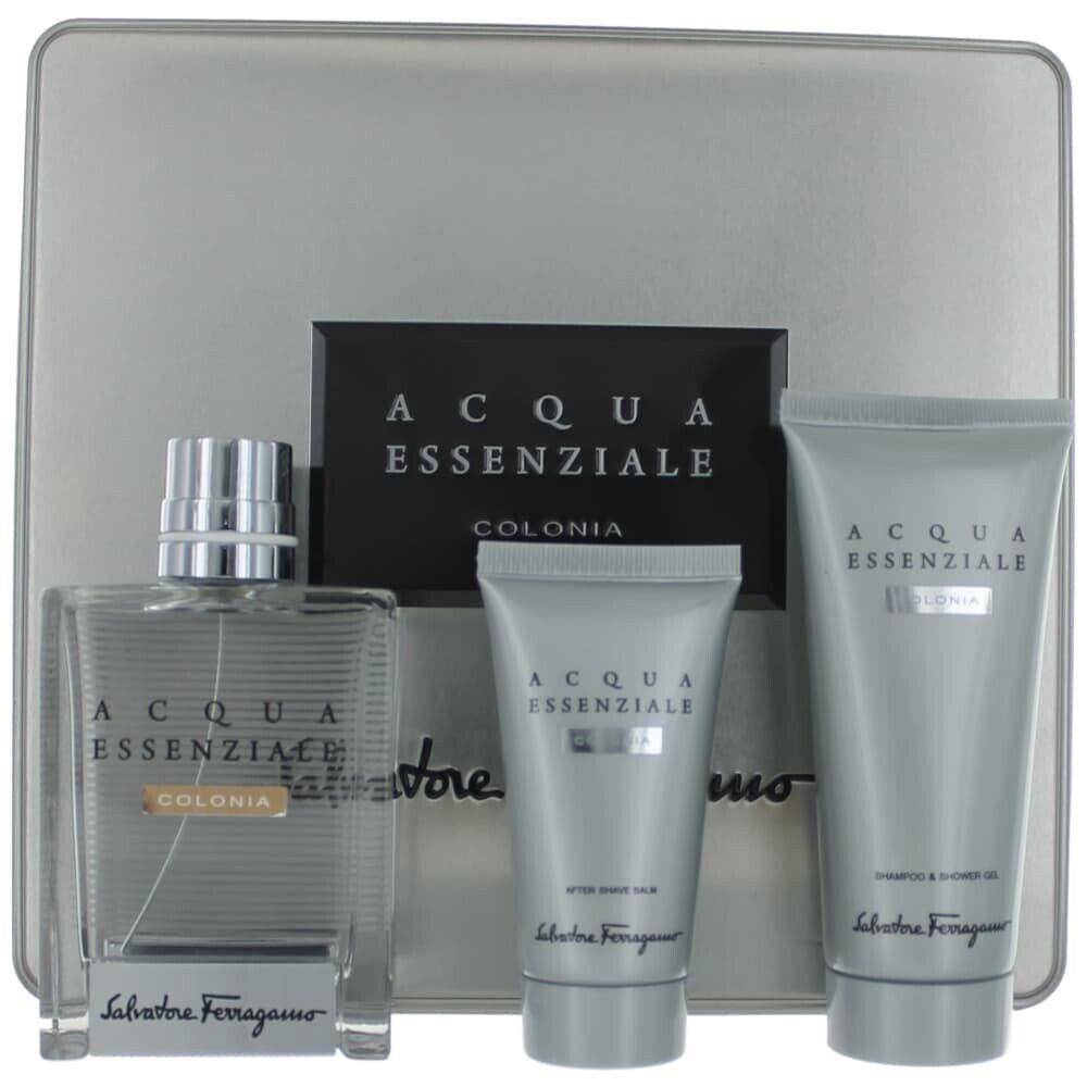 Acqua Essenziale Colonia By Salvatore Ferragamo 3Pces Set3.4oz Edt Spray For Men