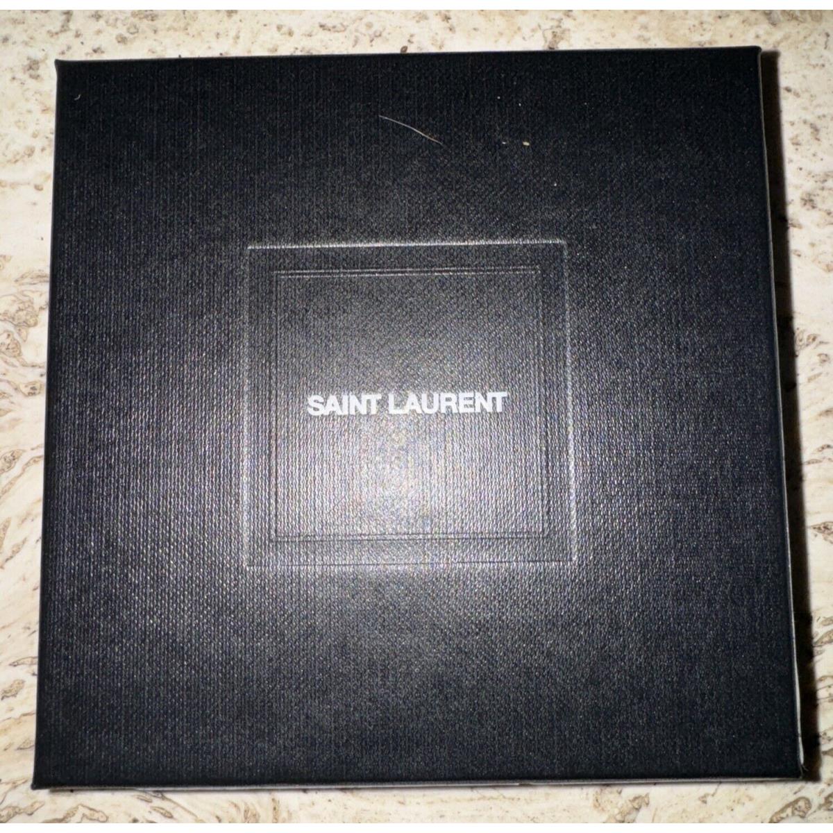 Saint Laurent For You Ysl Mirror Black Leather Case/cred Card Holder Rfid