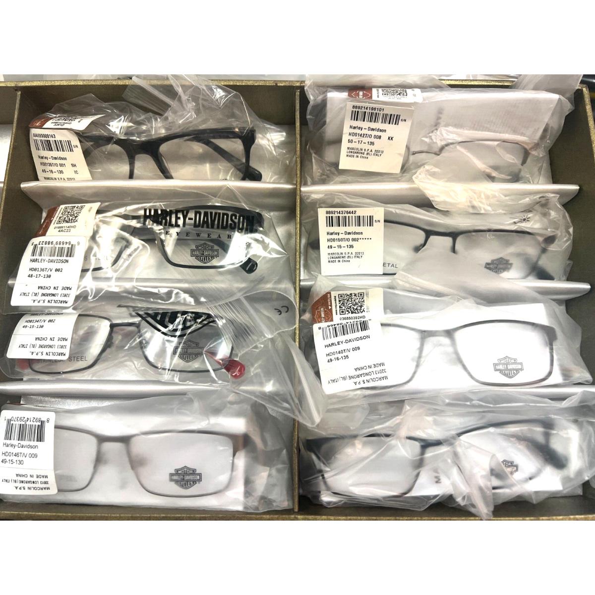 Harley Davidson Kids Wholesale Lot 8 Optical Eyeglasses Frames Black Gun Unisex