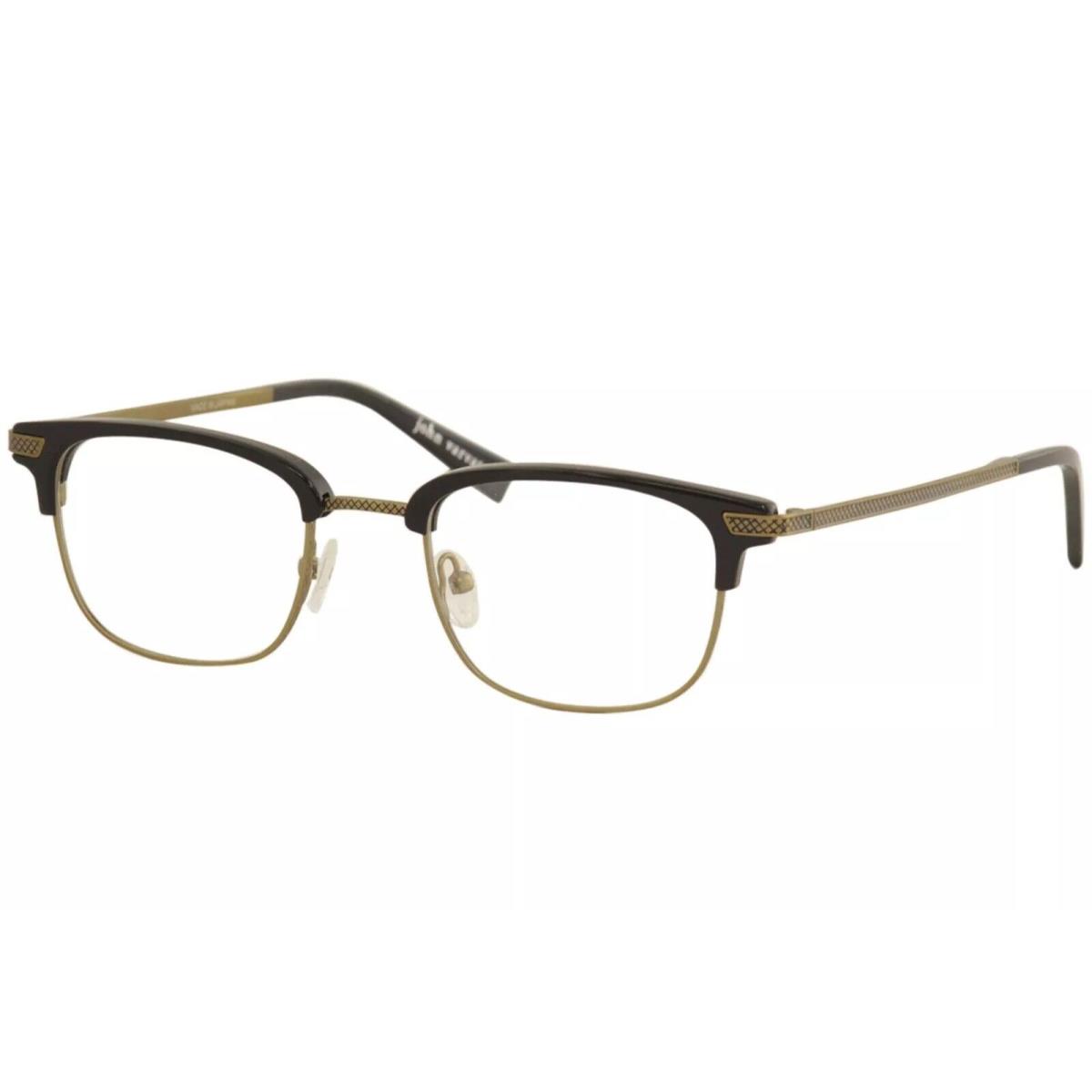 John Varvatos Eyeglasses V162 Black Gold 50mm - Made in Japan