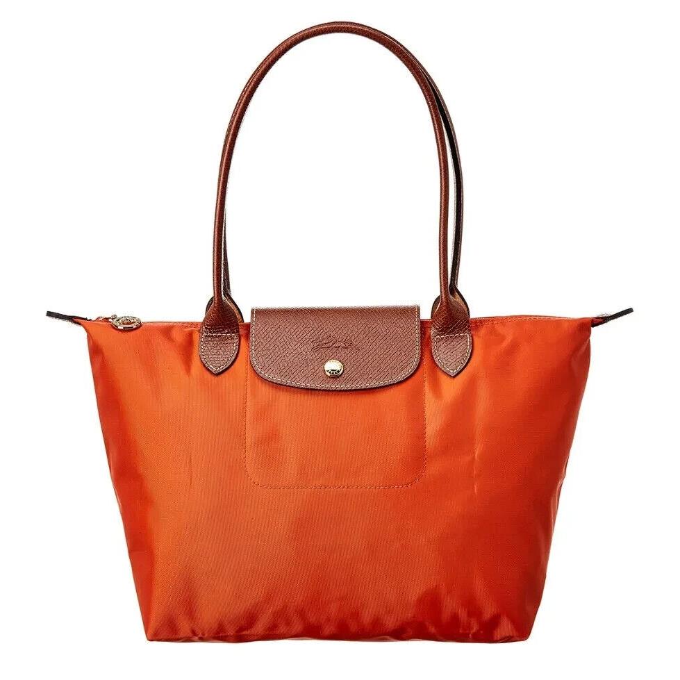 Longchamp Le Pliage Med Sml Nylon Shoulder Tote Saffron Yellow