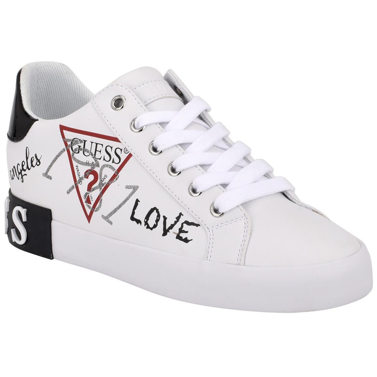 Guess Womens Pathin Lifestyle Casual and Fashion Sneakers Shoes Bhfo 4951 White Leather