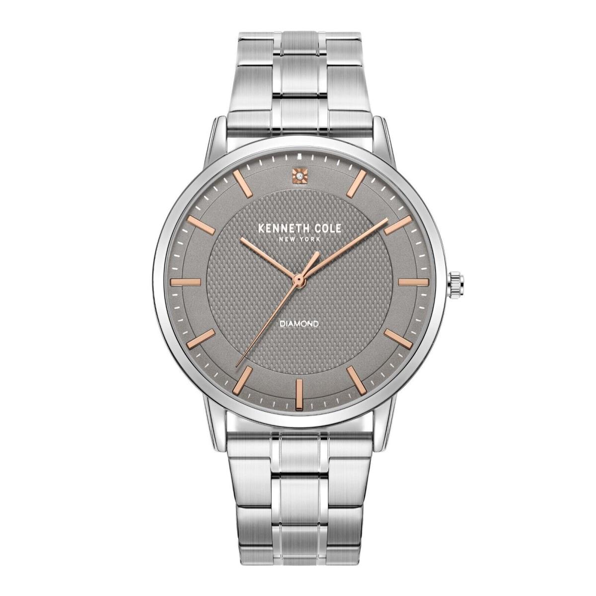 Kenneth Cole York Men`s Watch with Diamond Stainless Steel Band KCWGG2271405