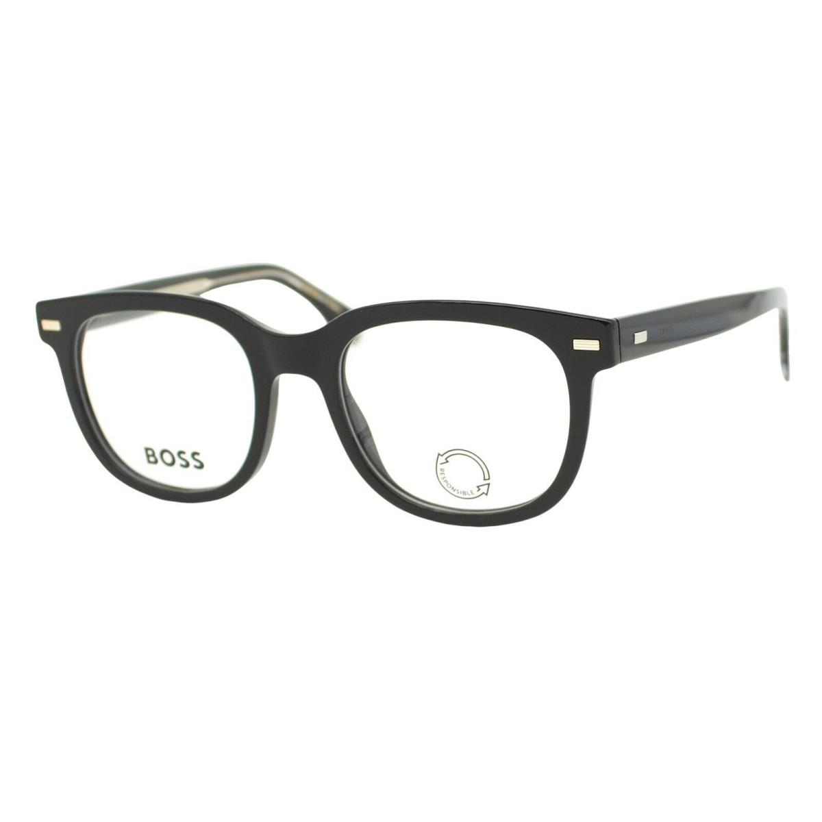 Hugo Boss HG 1444/N 807 Shiny Black Acetate Men s Eyeglasses 52-20-145 W/case