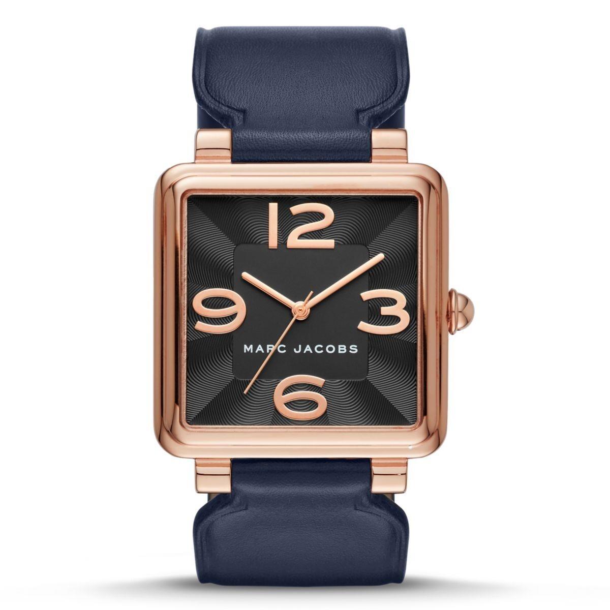 Marc Jacobs Vic Rose Gold Tone Navy Blue Leather Band WATCH-MJ1530