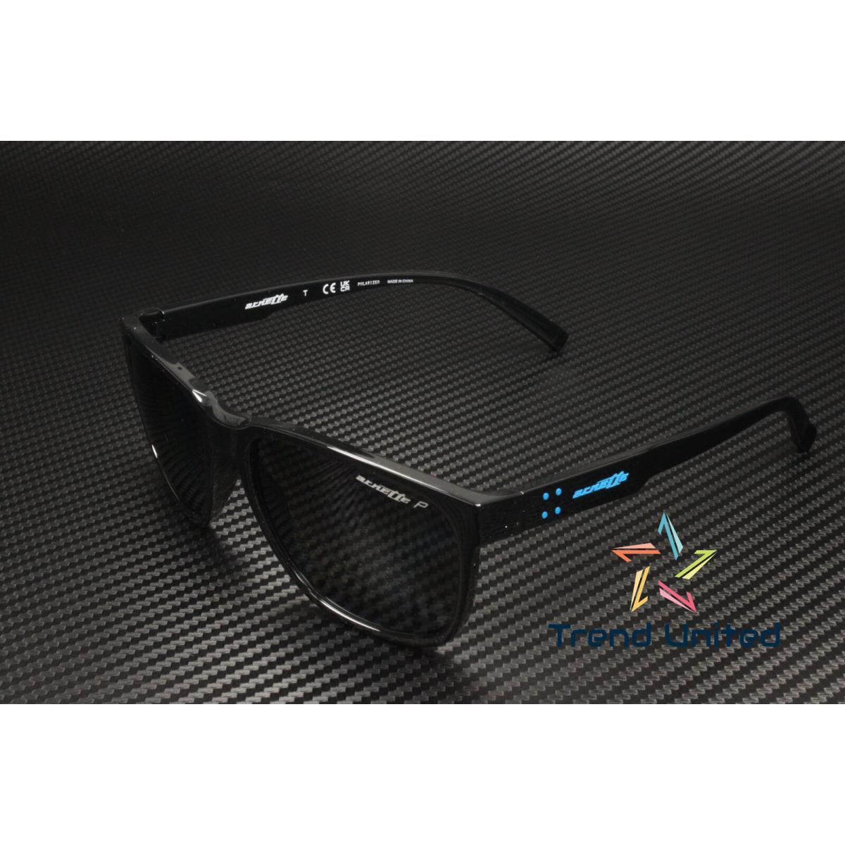 Arnette AN4257 41 81 Shiny Black Dark Grey Polarized 57 mm Men`s Sunglasses