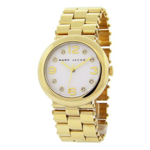 Marc Jacobs Gold Tone Steel+crystals Bracelet WATCH-MBM3027