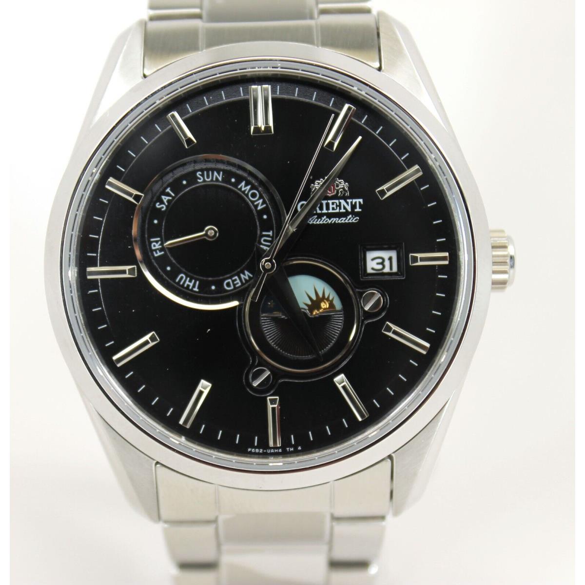 Orient Sun & Moon Men`s Sun Moon Automatic Black Dial Watch - RA-AK0307B30B