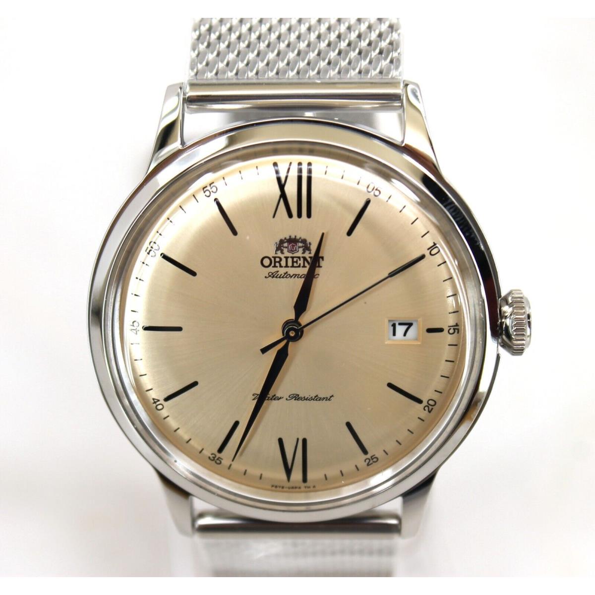 Orient Men`s Bambino Champagne Dial Automatic Watch - RA-AC0020G30B